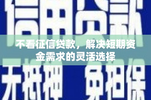 永州不看征信贷款，解决短期资金需求的灵活选择