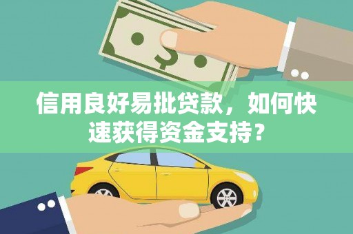 永州信用良好易批贷款，如何快速获得资金支持？