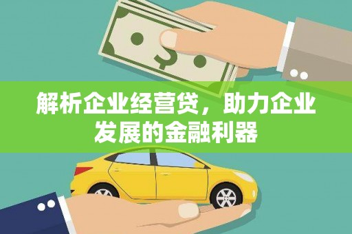 永州解析企业经营贷，助力企业发展的金融利器