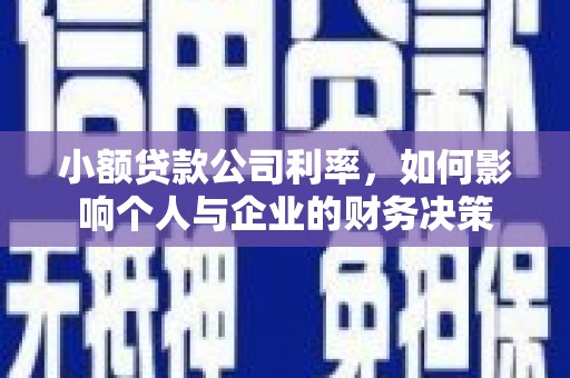 永州小额贷款公司利率，如何影响个人与企业的财务决策