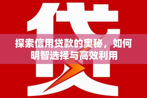 永州探索信用贷款的奥秘，如何明智选择与高效利用