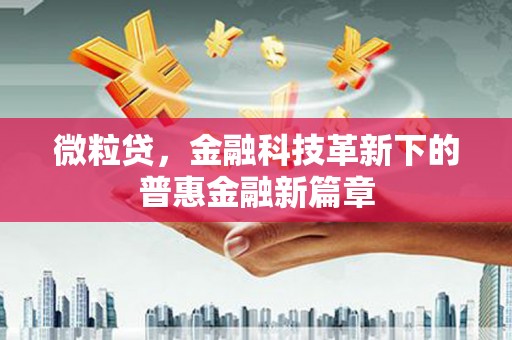 永州微粒贷，金融科技革新下的普惠金融新篇章